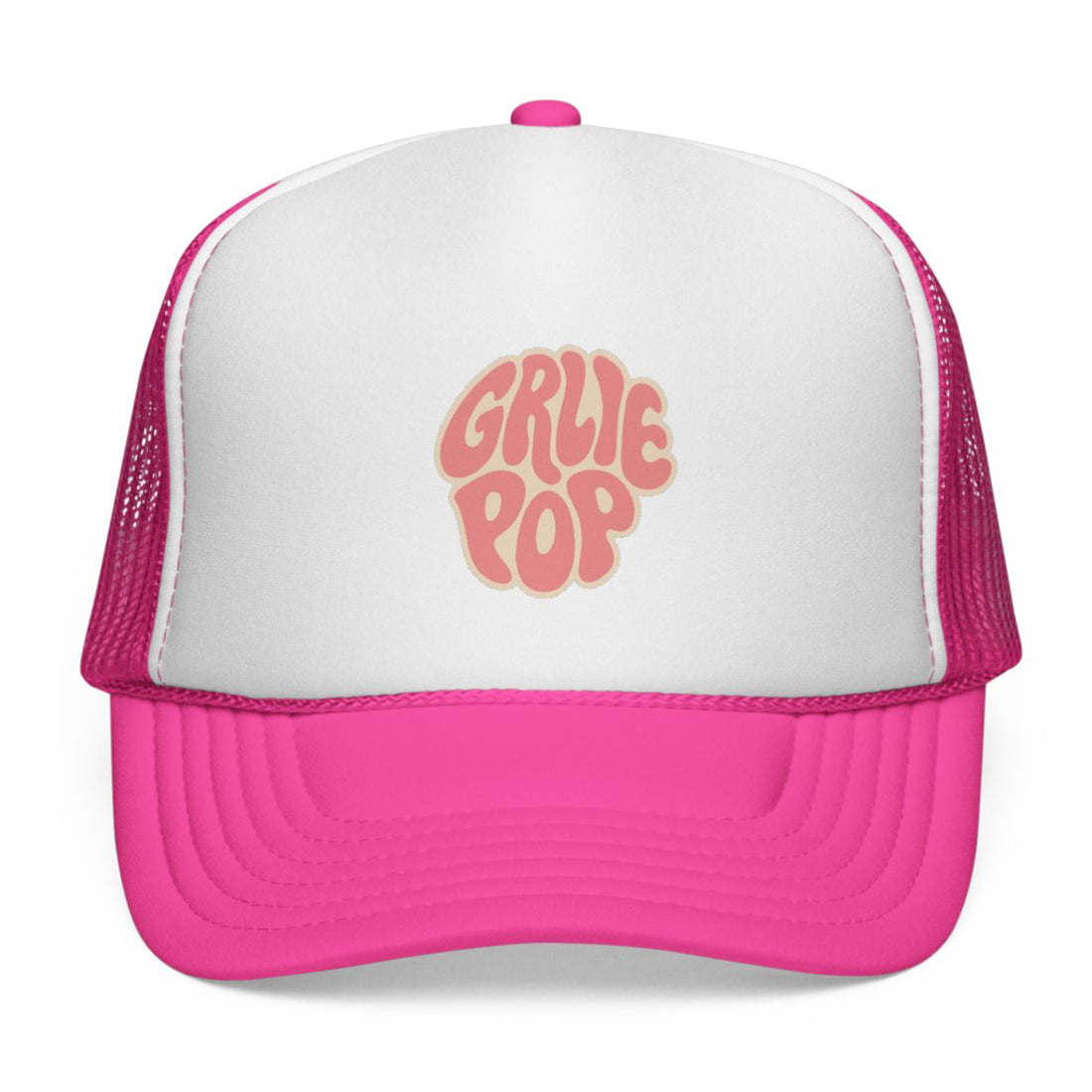 Pink GirliePop Cap - Pink Groovy Print